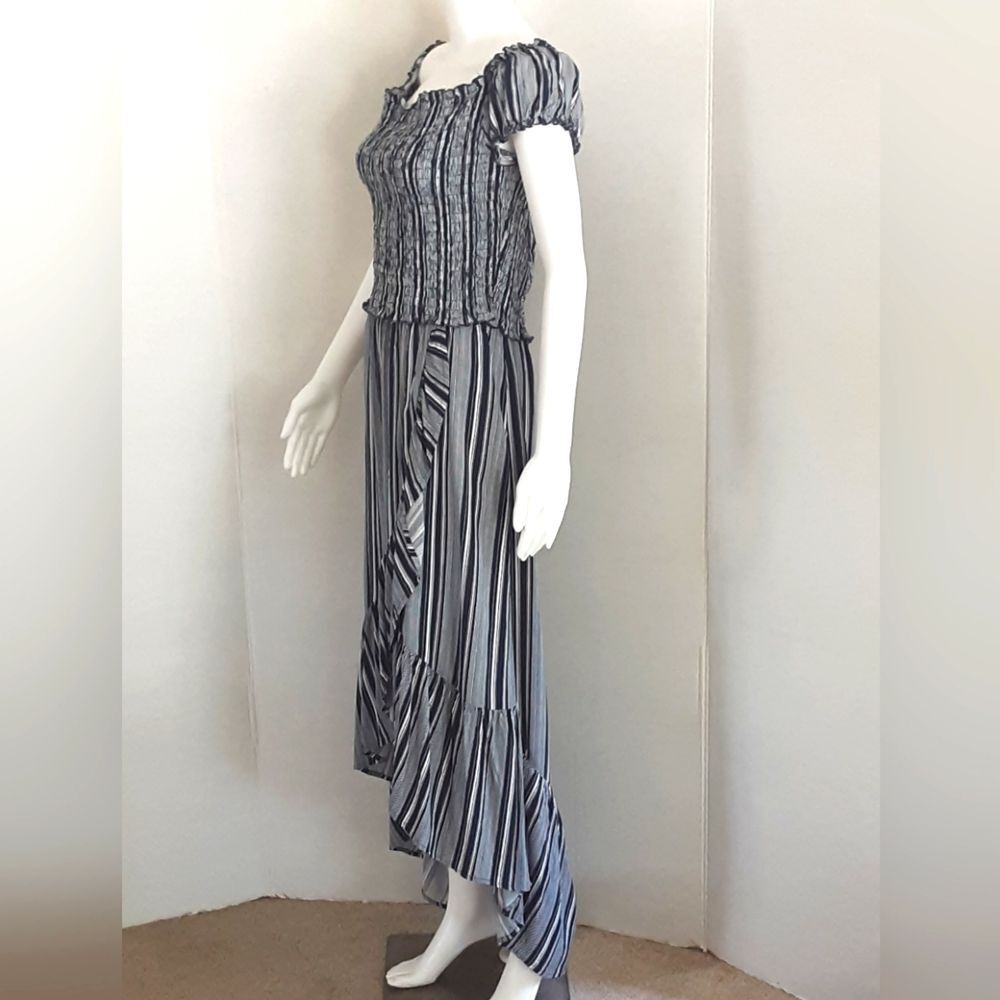 NO BOUNDARIES 2 Pc Hi-Low Black|White Asymmetrical Skirt Set Sz Jr. XL